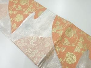 アンティーク　花唐草模様織出し袋帯（材料）